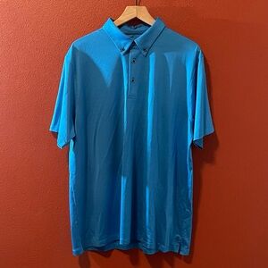 Zyia‎ Active Men’s Blue Performance Lightweight Polyester Blend Polo Shirt